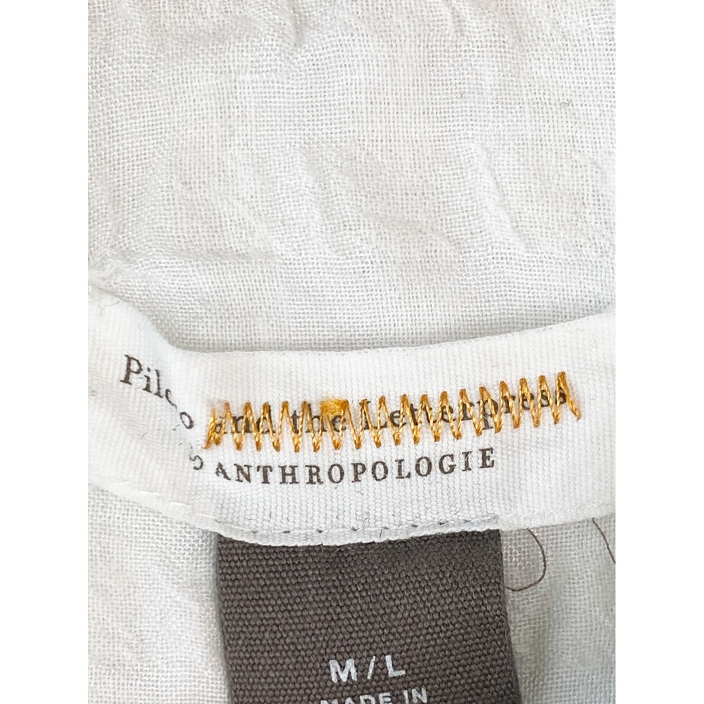 Anthropologie Pilcro Button Up Texture Shirt M/L White Coastal Clean Girl Cotton - Picture 6 of 9